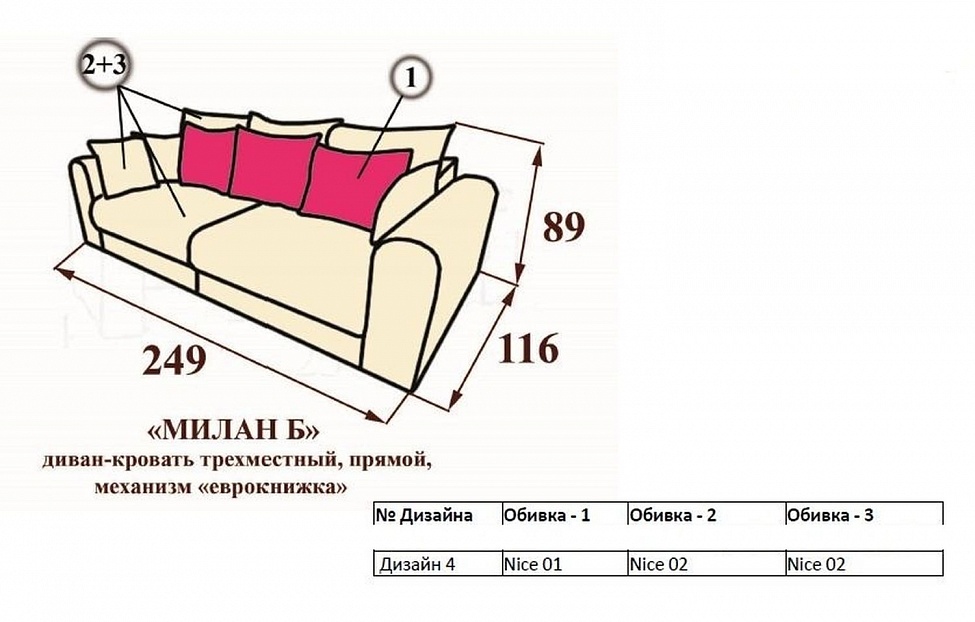 Диваны-кровати - изображение №8 "Диван-кровать Милан, Д4"  на www.Angstrem-mebel.ru