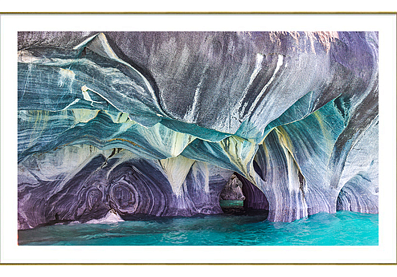 Постер «Фантастические формы бирюзового цвета в мраморной пещере» (57х 41 см) В спальню В прихожую Домашний офис В детскую В кабинет В гостиную, гарантия 12 месяцев